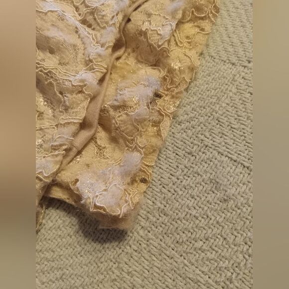 Aspeed Design Lace and Jewel / Rhinestone Champagne Formal Dress - Picture 16 of 16